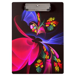 Modern Colourful Floral Abstract Art Pattern #06 Clipboard