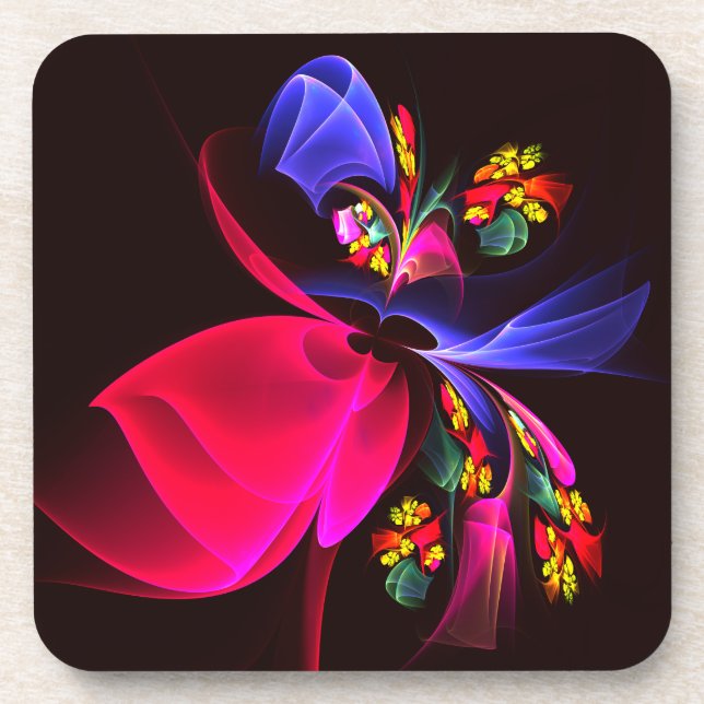 Modern Colourful Floral Abstract Art Pattern #06 Coaster (Front)