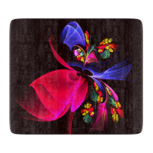Modern Colourful Floral Abstract Art Pattern #06 Cutting Board