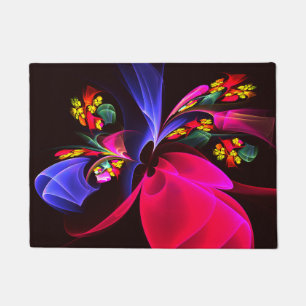 Modern Colourful Floral Abstract Art Pattern #06 Doormat