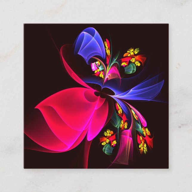 Modern Colourful Floral Abstract Art Pattern #06 Enclosure Card (Front)