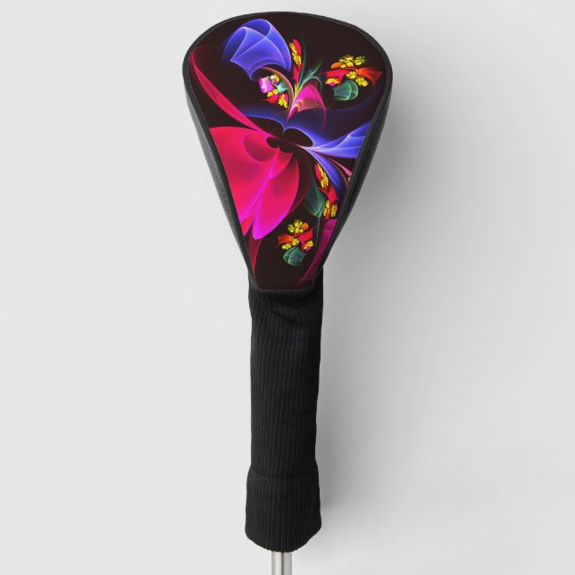 Modern Colourful Floral Abstract Art Pattern #06 Golf Head Cover (Front)