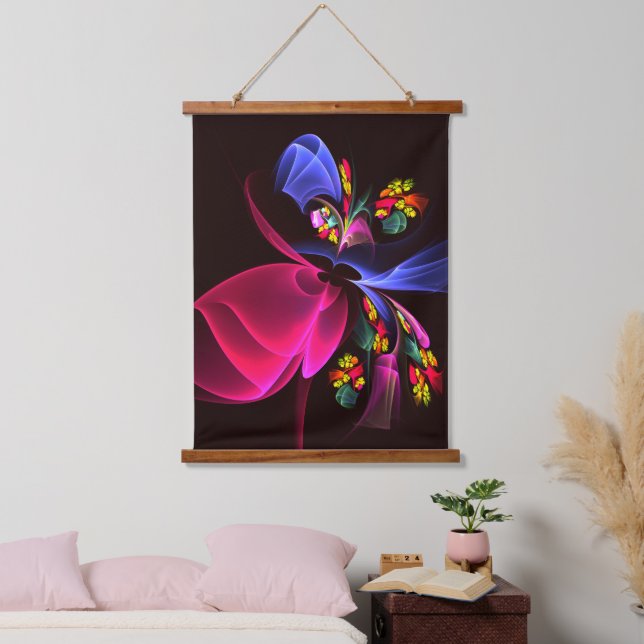 Modern Colourful Floral Abstract Art Pattern #06 Hanging Tapestry (Bedroom)