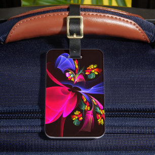Modern Colourful Floral Abstract Art Pattern #06 Luggage Tag