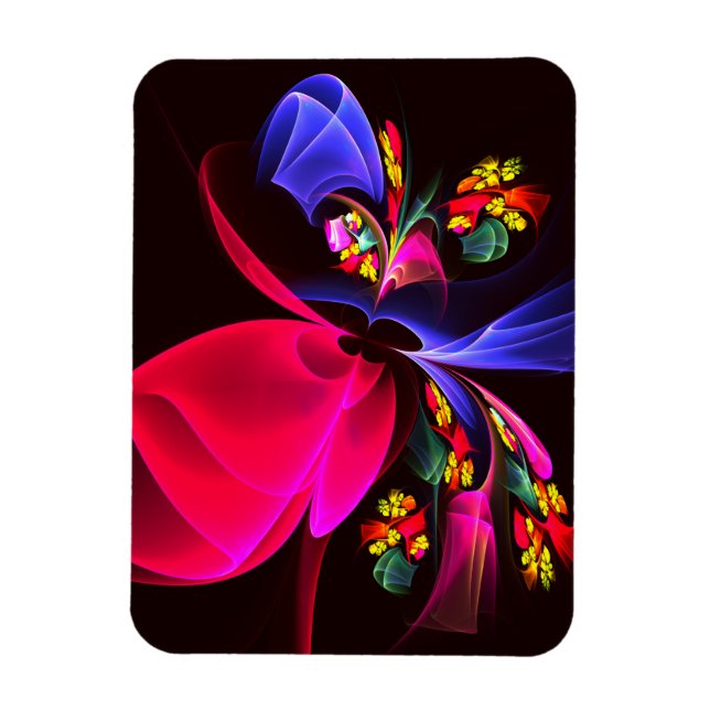 Modern Colourful Floral Abstract Art Pattern #06 Magnet (Vertical)