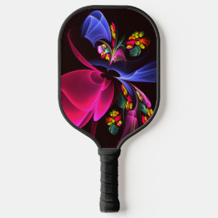 Modern Colourful Floral Abstract Art Pattern #06 Pickleball Paddle