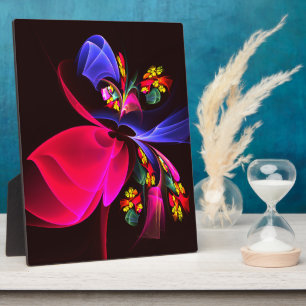 Modern Colourful Floral Abstract Art Pattern #06 Plaque