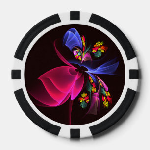 Modern Colourful Floral Abstract Art Pattern #06 Poker Chips