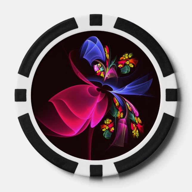 Modern Colourful Floral Abstract Art Pattern #06 Poker Chips (Front)