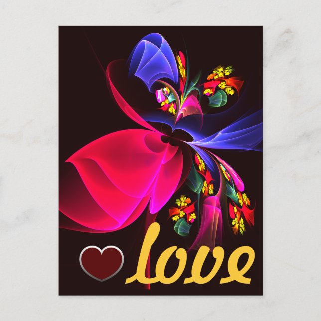 Modern Colourful Floral Abstract Art Pattern #06 Postcard (Front)