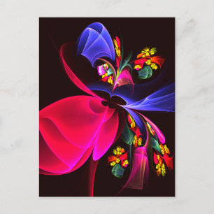 Modern Colourful Floral Abstract Art Pattern #06 Postcard
