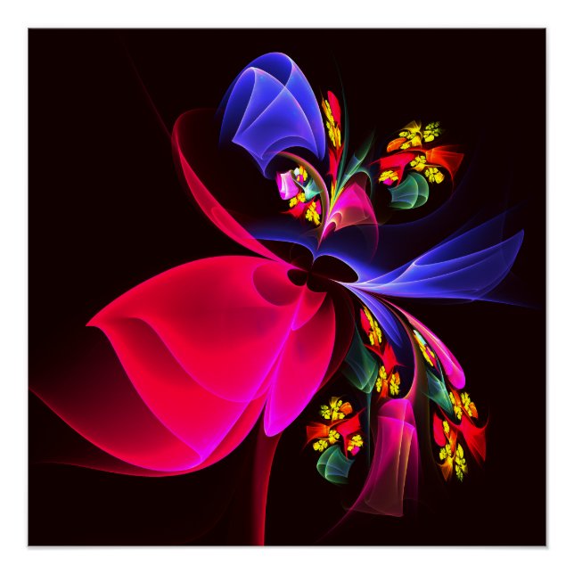 Modern Colourful Floral Abstract Art Pattern #06 Poster (Front)