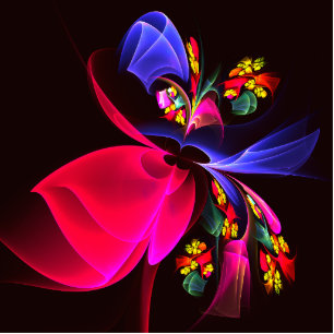 Modern Colourful Floral Abstract Art Pattern #06 Standing Photo Sculpture