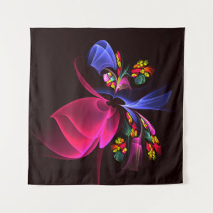 Modern Colourful Floral Abstract Art Pattern #06 Tapestry