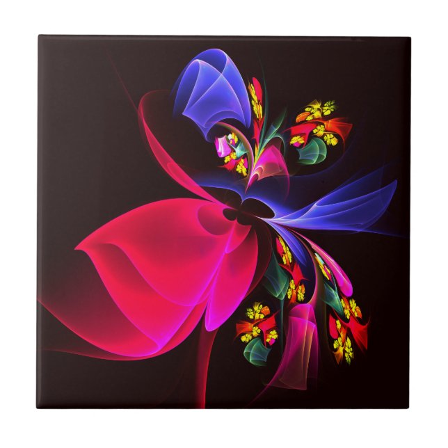 Modern Colourful Floral Abstract Art Pattern #06 Tile (Front)
