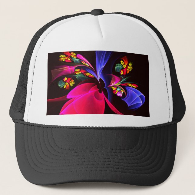 Modern Colourful Floral Abstract Art Pattern #06 Trucker Hat (Front)