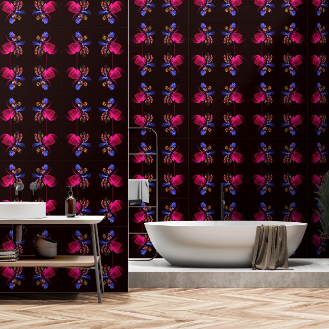 Modern Colourful Floral Abstract Art Pattern #06 Wallpaper (Bathroom)