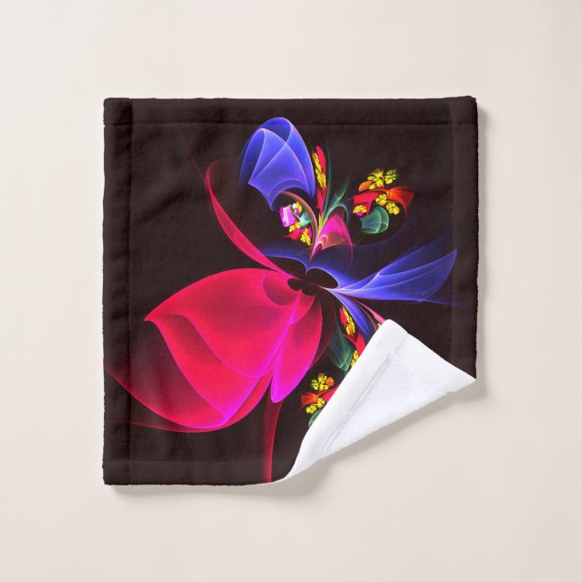 Modern Colourful Floral Abstract Art Pattern #06 Wash Cloth (Wash Cloth)