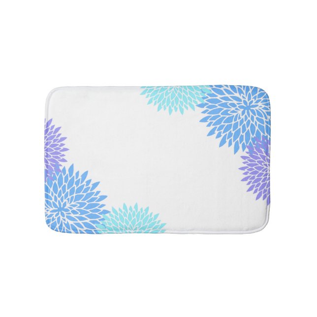 Modern Colourful Floral Bath Mat (Front)