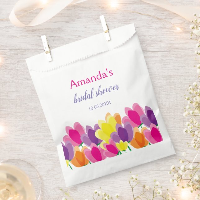 Modern Colourful Floral Favour Bags (Clipped)