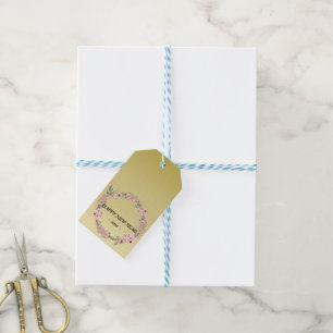 Modern colourful  floral flower custom monogram  gift tags