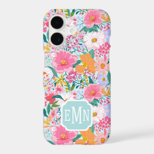 Modern Colourful Floral Garden Monogrammed