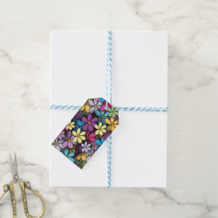 Modern Colourful Floral Pattern Gift Tags