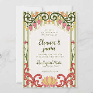Modern Colourful Floral Wedding Invitation