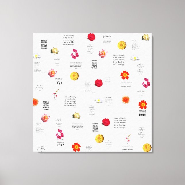 Modern Colourful Flower Daily Fun Quotes Canvas Print (Front)