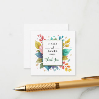 Modern Colourful Fowers Watercolor Enclosure Card