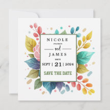 Modern Colourful Fowers Watercolor