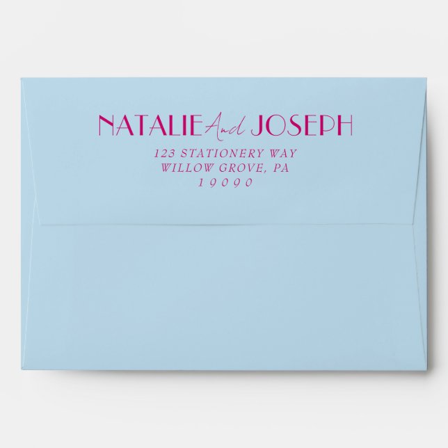 Modern Colourful French Retro Bright Funky Wedding Envelope (Back (Top Flap))