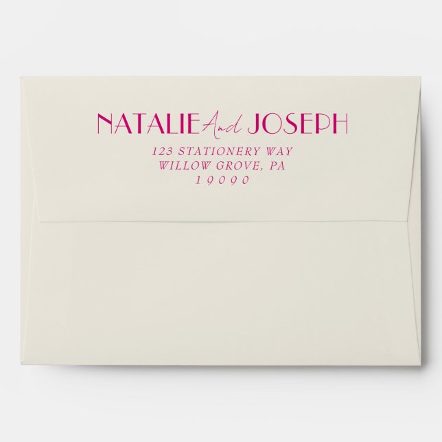 Modern Colourful French Retro Bright Funky Wedding Envelope (Back (Top Flap))