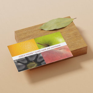 Modern Colourful Fruits Health Coach Nutritionist Business Card