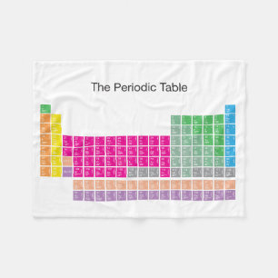 Modern Colourful Full Periodic Table Fleece Blanket