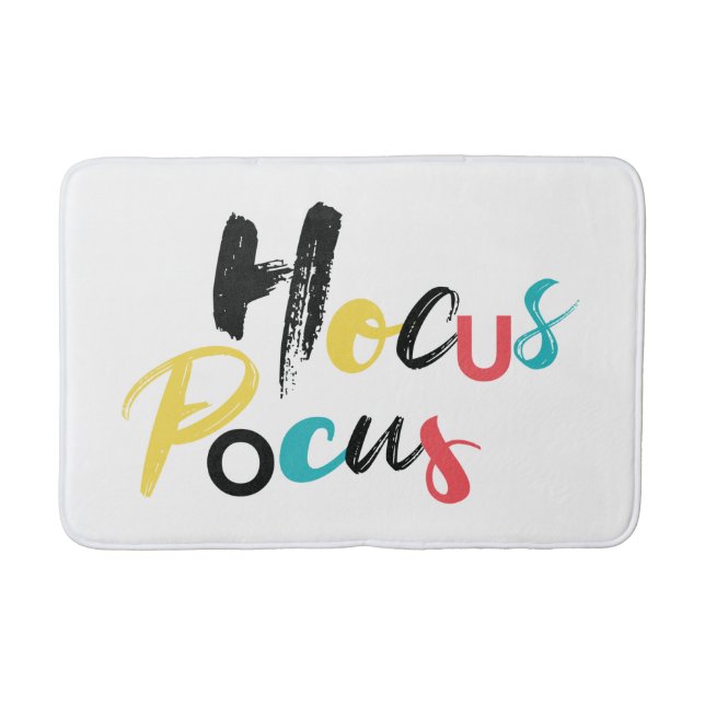 Modern, colourful, fun, cool, trendy Hocus Pocus Bath Mat (Front)