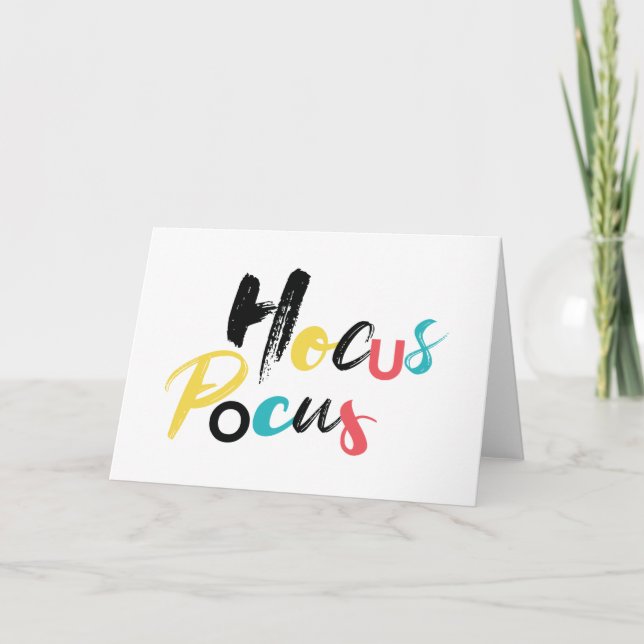 Modern, colourful, fun, cool, trendy Hocus Pocus Card (Front)