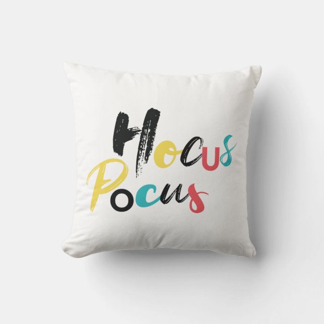 Modern, colourful, fun, cool, trendy Hocus Pocus Cushion (Front)