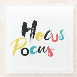 Modern, colourful, fun, cool, trendy Hocus Pocus Glass Coaster