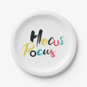 Modern, colourful, fun, cool, trendy Hocus Pocus Paper Plate