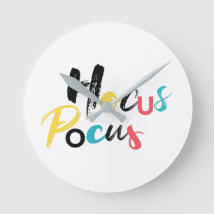 Modern, colourful, fun, cool, trendy Hocus Pocus Round Clock