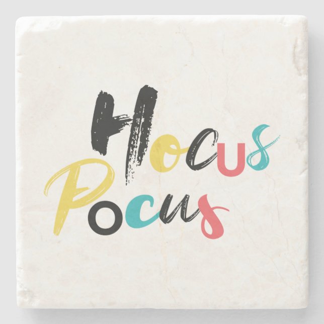 Modern, colourful, fun, cool, trendy Hocus Pocus Stone Coaster (Front)