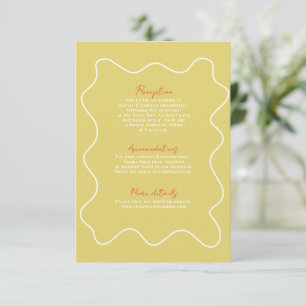 Modern Colourful Fun Retro Wedding Enclosure card