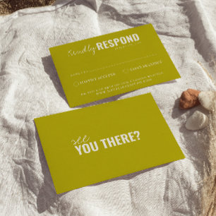 Modern Colourful Fun Retro Whimsical Wedding RSVP Card