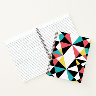 Modern, colourful, fun, trendy, geometric pattern notebook
