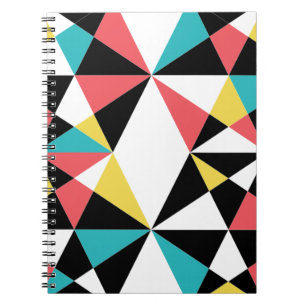 Modern, colourful, fun, trendy, geometric pattern notebook