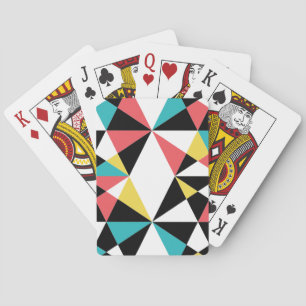 Modern, colourful, fun, trendy, geometric pattern playing cards
