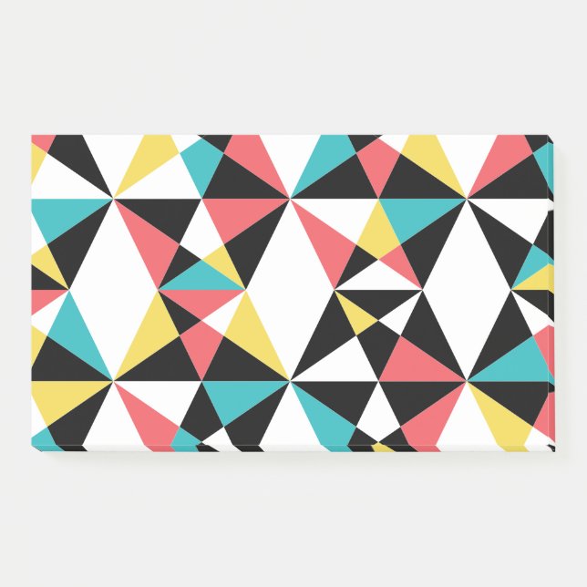 Modern, colourful, fun, trendy, geometric pattern post-it notes (Front)