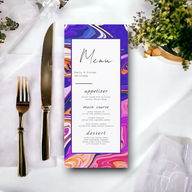 Modern Colourful Galaxy Artistic Abstract Wedding Menu (Creator Uploaded)