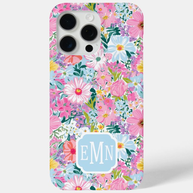 Modern Colourful Garden Monogrammed  Case-Mate iPhone Case (Back)
